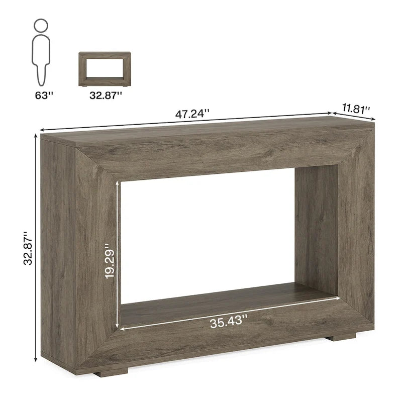 Console étroite de 47 pouces avec rangement pour entrée, salon - 120 L x 74 H x 30 P cm