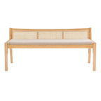 Panca con struttura in rattan intrecciato - 52,5 - Beige