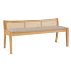 Panca con struttura in rattan intrecciato - 52,5 - Beige