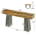 Tavolo da ingresso da fattoria, consolle in legno lunga 160 cm