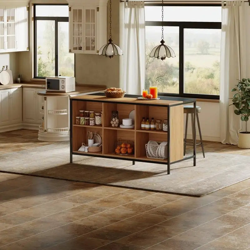 Isola Cucina con 6 Scomparti a Cubo per Cucina Sala da Pranzo