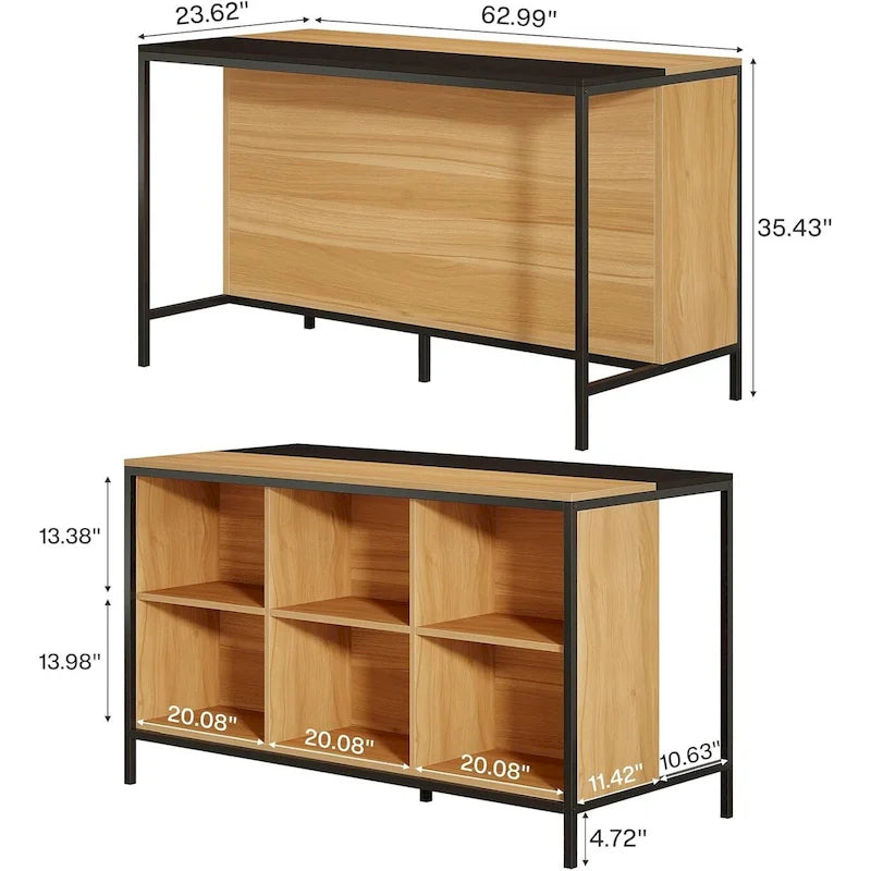 Isola Cucina con 6 Scomparti a Cubo per Cucina Sala da Pranzo