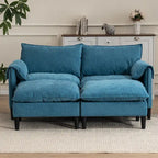 Divano Modulare Convertibile 69 a 2 Posti con Pouf e Contenitore