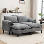 Divano Modulare Convertibile 69 a 2 Posti con Pouf e Contenitore