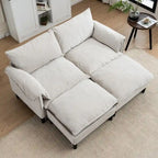 Divano Modulare Convertibile 69 a 2 Posti con Pouf e Contenitore