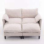 Divano Modulare Convertibile 69 a 2 Posti con Pouf e Contenitore