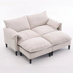 Divano Modulare Convertibile 69 a 2 Posti con Pouf e Contenitore