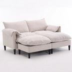 Divano Modulare Convertibile 69 a 2 Posti con Pouf e Contenitore