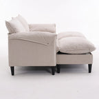 Divano Modulare Convertibile 69 a 2 Posti con Pouf e Contenitore