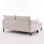 Divano Modulare Convertibile 69 a 2 Posti con Pouf e Contenitore