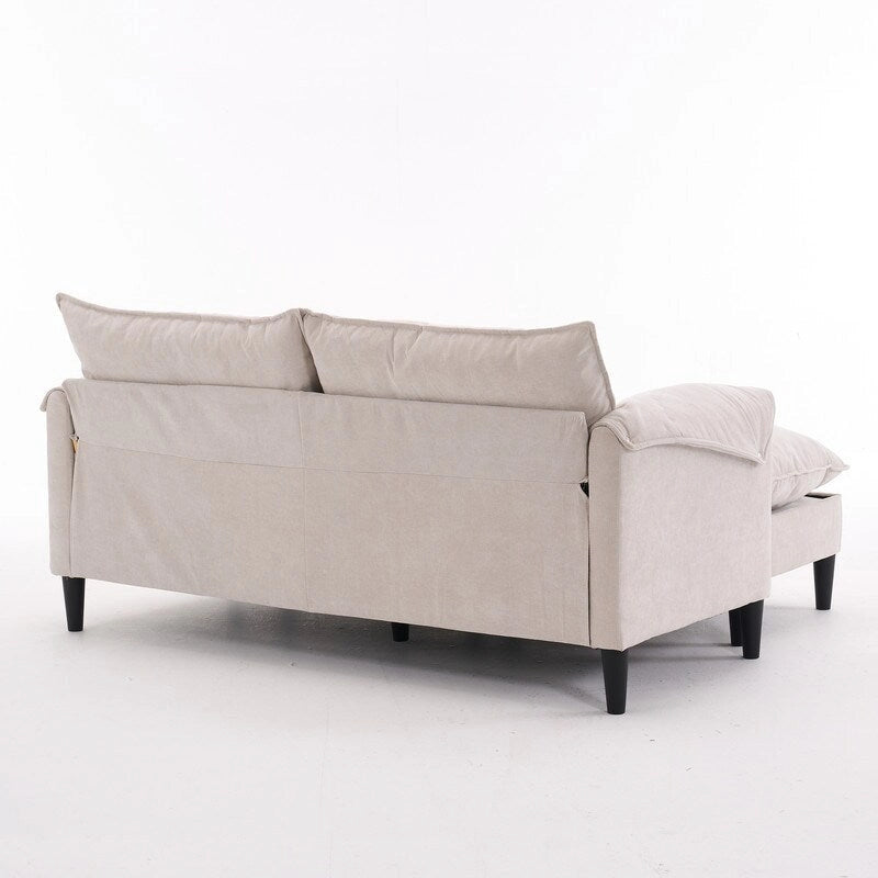Divano Modulare Convertibile 69 a 2 Posti con Pouf e Contenitore