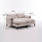 Divano Modulare Convertibile 69 a 2 Posti con Pouf e Contenitore
