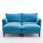 Divano Modulare Convertibile 69 a 2 Posti con Pouf e Contenitore