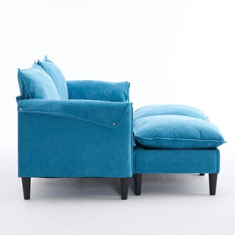Divano Modulare Convertibile 69 a 2 Posti con Pouf e Contenitore
