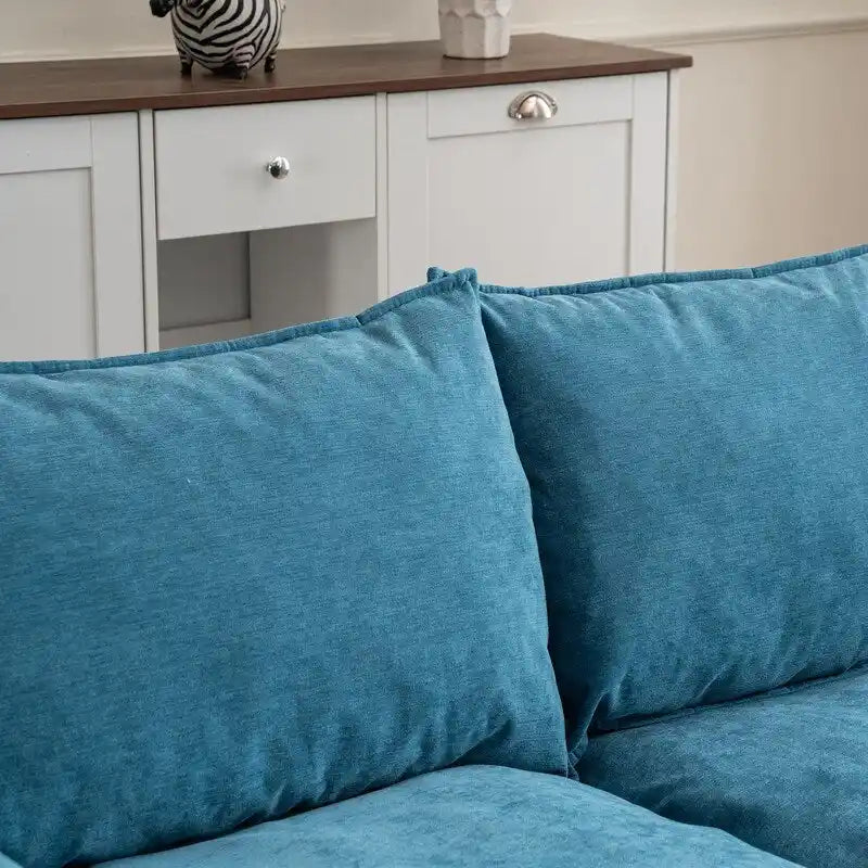 Divano Modulare Convertibile 69 a 2 Posti con Pouf e Contenitore