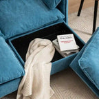 Divano Modulare Convertibile 69 a 2 Posti con Pouf e Contenitore
