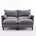 Divano Modulare Convertibile 69 a 2 Posti con Pouf e Contenitore