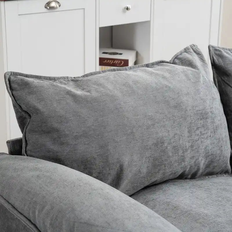 Divano Modulare Convertibile 69 a 2 Posti con Pouf e Contenitore