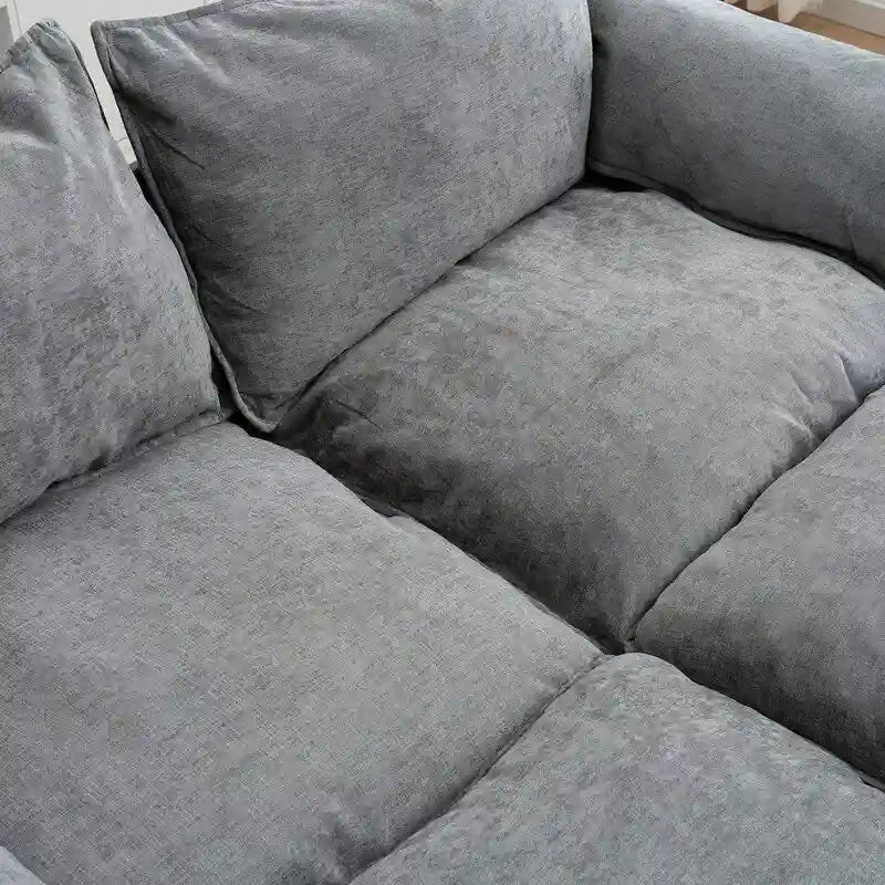 Divano Modulare Convertibile 69 a 2 Posti con Pouf e Contenitore