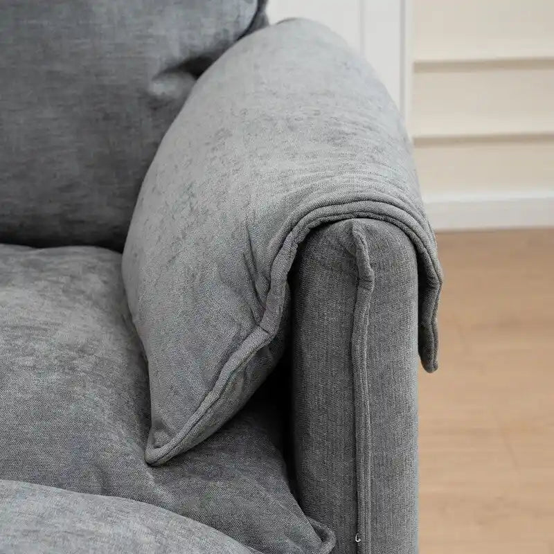 Divano Modulare Convertibile 69 a 2 Posti con Pouf e Contenitore