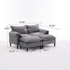 Divano Modulare Convertibile 69 a 2 Posti con Pouf e Contenitore