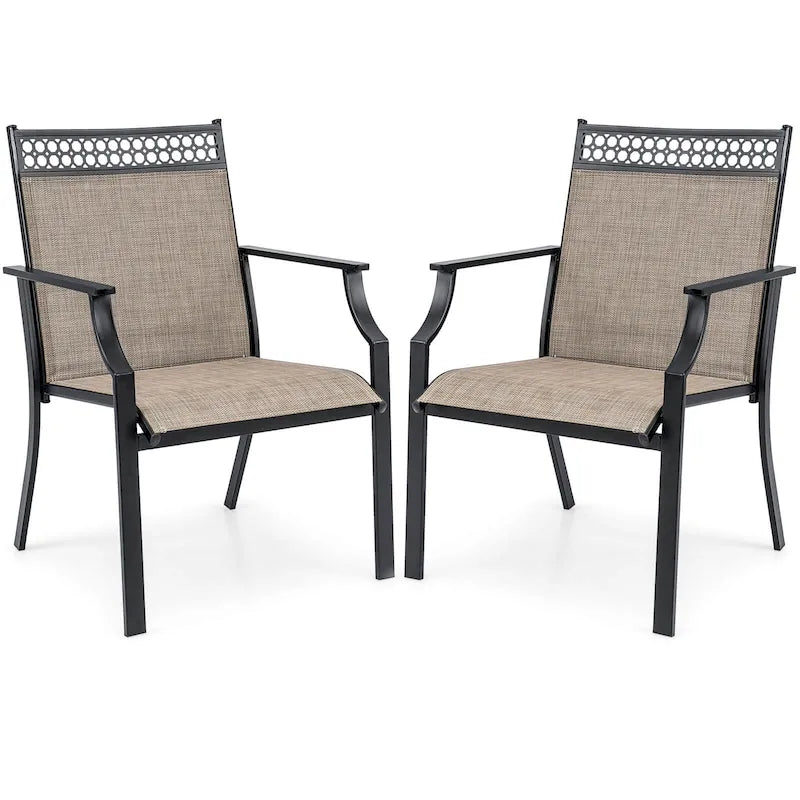 Costway Lot de 2 chaises de patio avec tissu respirant tout temps – Voir détails