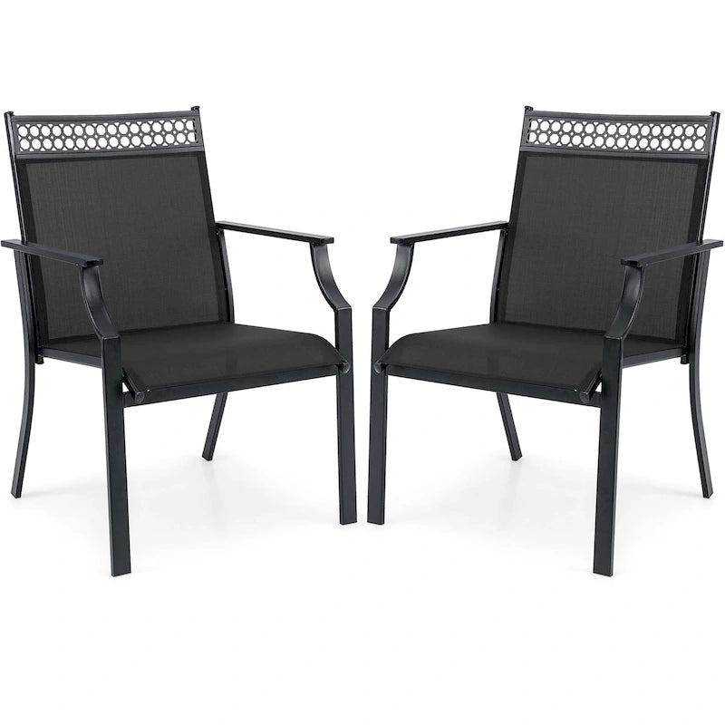Costway Lot de 2 chaises de patio avec tissu respirant tout temps – Voir détails
