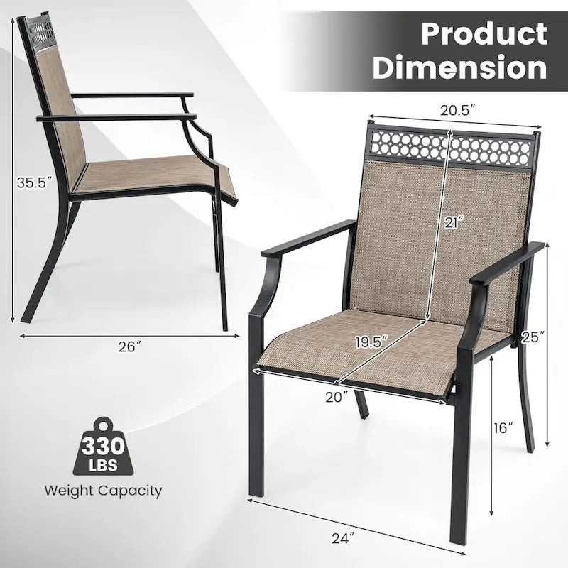 Set di 2 sedie da patio Costway con tessuto traspirante per tutte le stagioni - Vedi dettagli