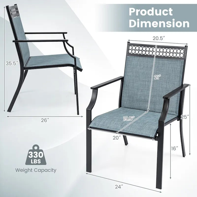 Set di 2 sedie da patio Costway con tessuto traspirante per tutte le stagioni - Vedi dettagli