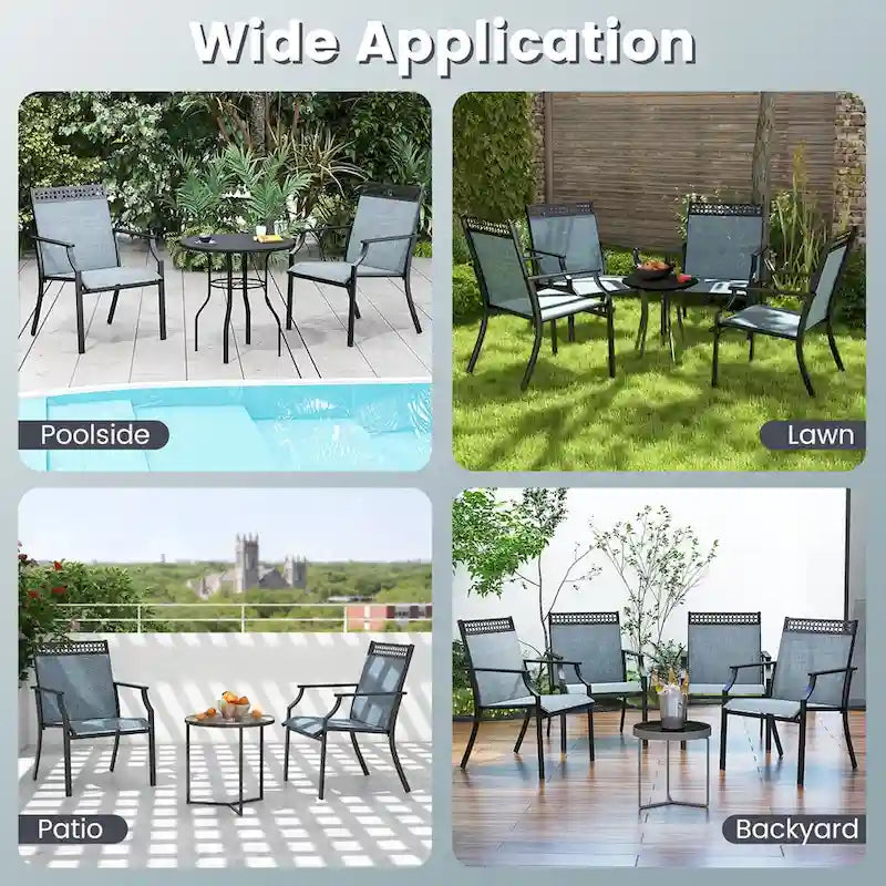 Set di 2 sedie da patio Costway con tessuto traspirante per tutte le stagioni - Vedi dettagli