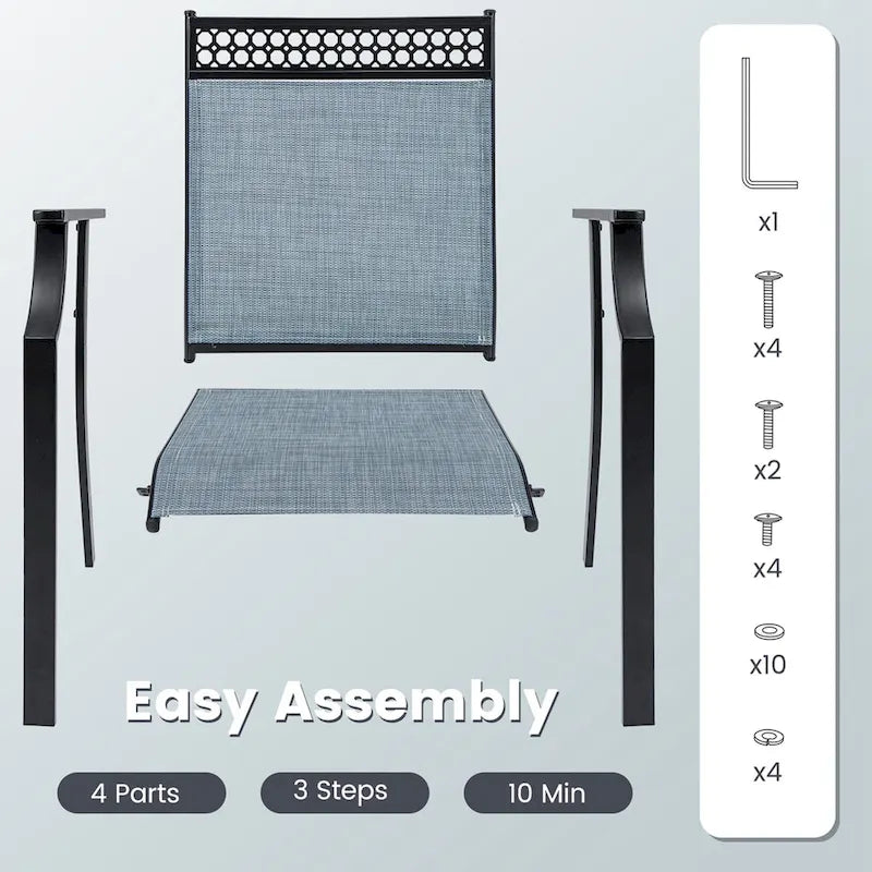 Set di 2 sedie da patio Costway con tessuto traspirante per tutte le stagioni - Vedi dettagli