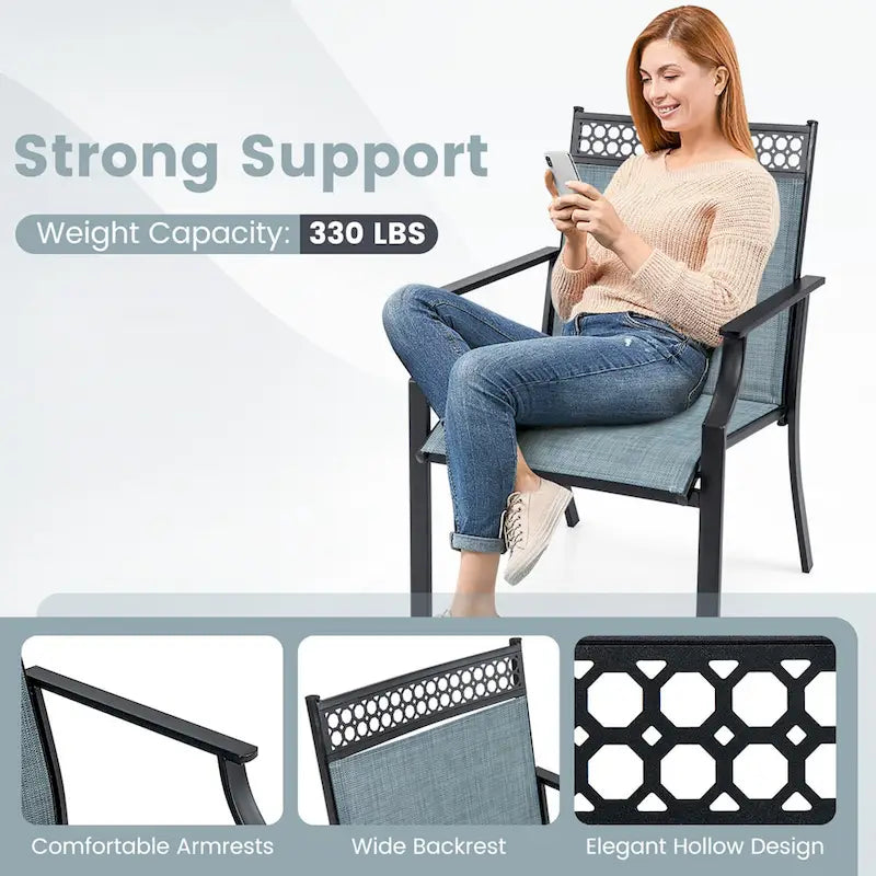 Set di 2 sedie da patio Costway con tessuto traspirante per tutte le stagioni - Vedi dettagli
