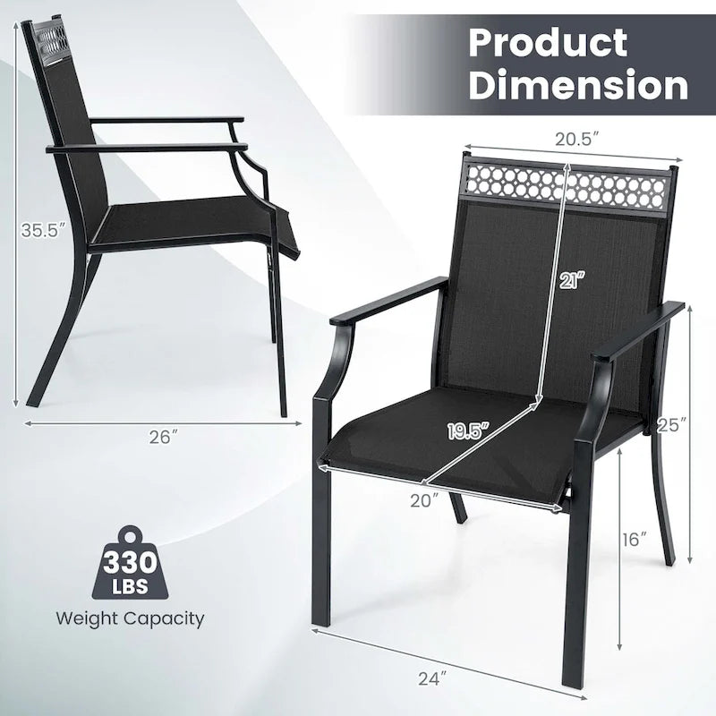Set di 2 sedie da patio Costway con tessuto traspirante per tutte le stagioni - Vedi dettagli