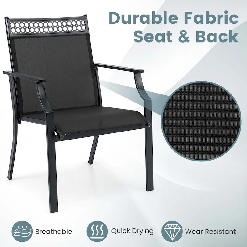 Set di 2 sedie da patio Costway con tessuto traspirante per tutte le stagioni - Vedi dettagli