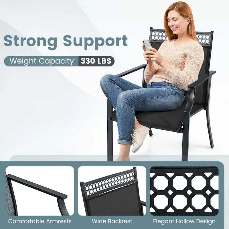Set di 2 sedie da patio Costway con tessuto traspirante per tutte le stagioni - Vedi dettagli