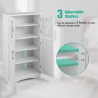 Meuble de rangement de salle de bain Costway Meuble de rangement en lin avec portes et