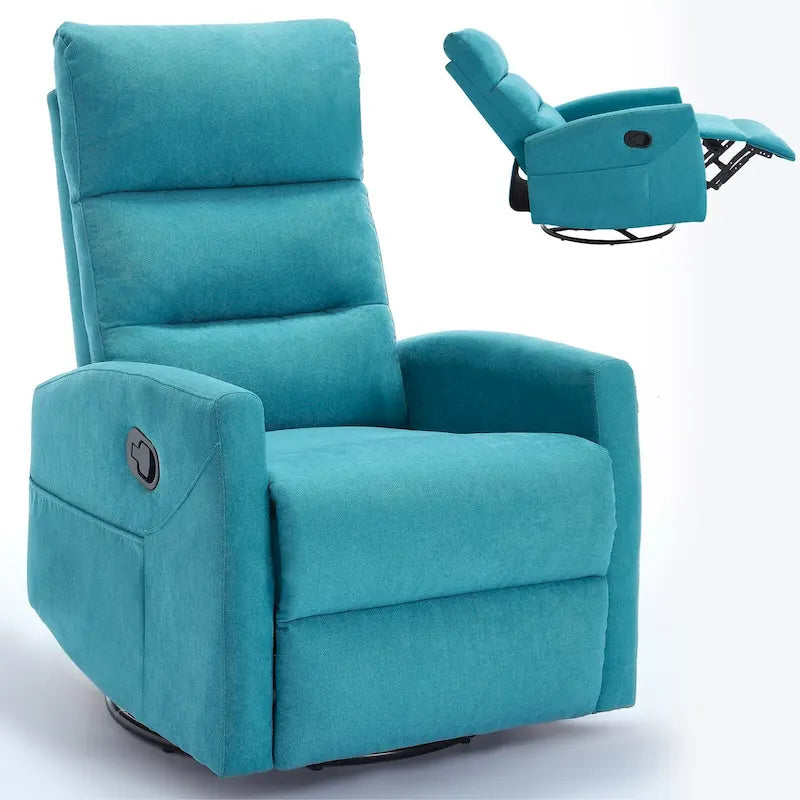 Fauteuil inclinable manuel avec fonction à bascule et pivotante, Fauteuil inclinable en tissu respirant, Fauteuils inclinables pour petits espaces