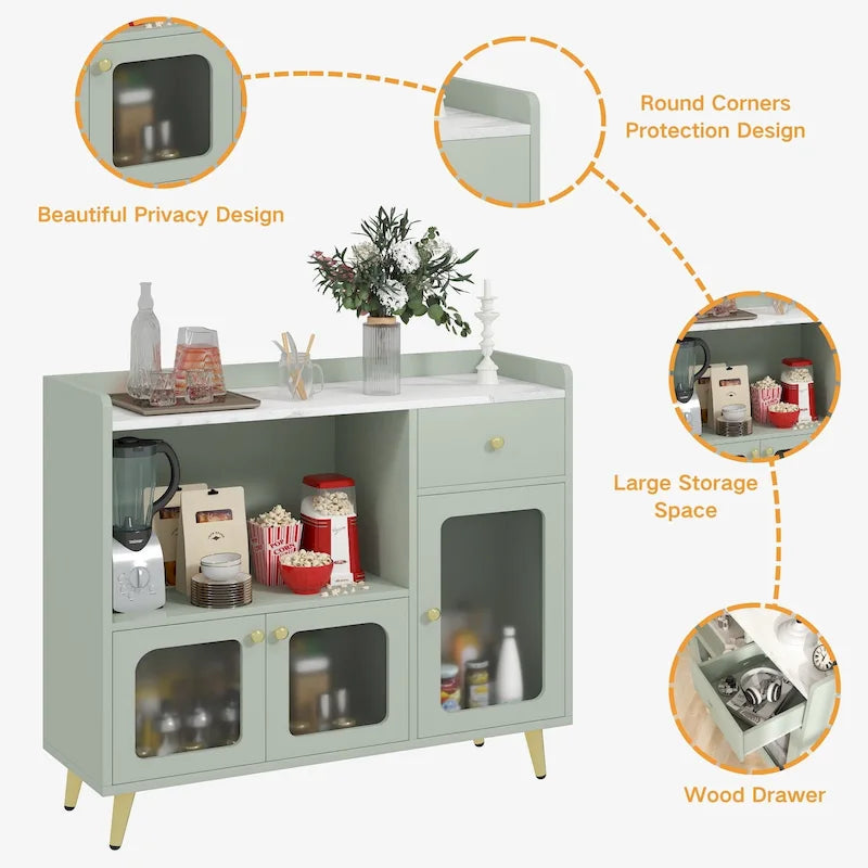 Credenze a buffet con anta in acrilico, Mobili contenitori da cucina, Tavolini da caffè in legno