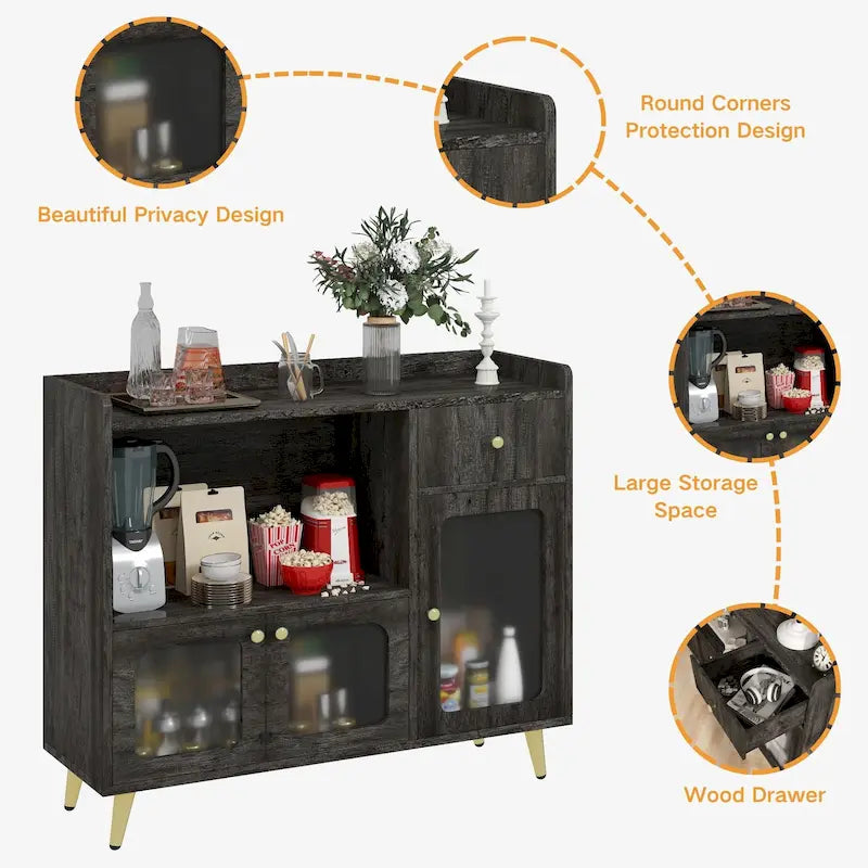 Credenze a buffet con anta in acrilico, Mobili contenitori da cucina, Tavolini da caffè in legno