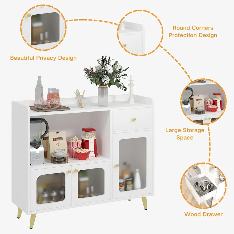 Credenze a buffet con anta in acrilico, Mobili contenitori da cucina, Tavolini da caffè in legno