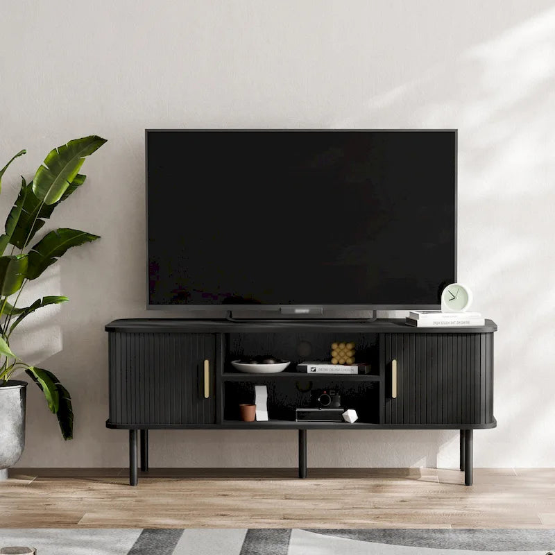 Meuble TV console média Tambour pour téléviseurs jusqu'à 55 pouces