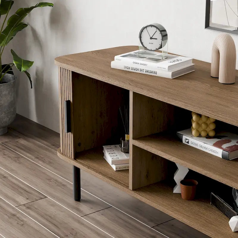 Meuble TV console média Tambour pour téléviseurs jusqu'à 55 pouces
