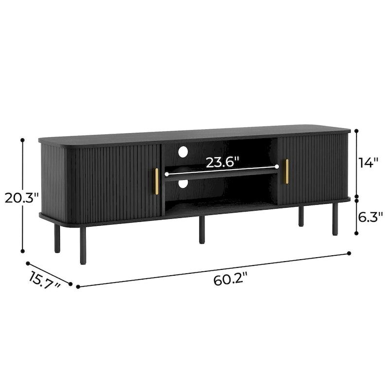 Meuble TV console média Tambour pour téléviseurs jusqu'à 55 pouces
