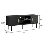 Meuble TV console média Tambour pour téléviseurs jusqu'à 55 pouces
