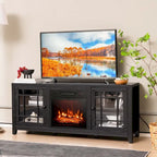 Meuble TV Costway de 58 pouces avec foyer électrique pour téléviseurs jusqu'à 65 pouces - 58 x 16 x 25