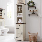 Meuble de rangement étroit de salle de bain de style ferme, Meuble de rangement de 68 po de hauteur