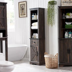 Meuble de rangement étroit de salle de bain de style ferme, Meuble de rangement de 68 po de hauteur