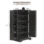 47 Armadietto da Cucina Dispensa, Mobile Contenitore con Ante Scorrevoli Stile Fienile - N/D