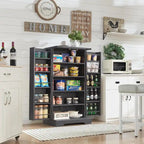 47 Armadietto da Cucina Dispensa, Mobile Contenitore con Ante Scorrevoli Stile Fienile - N/D