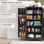 47 Armadietto da Cucina Dispensa, Mobile Contenitore con Ante Scorrevoli Stile Fienile - N/D